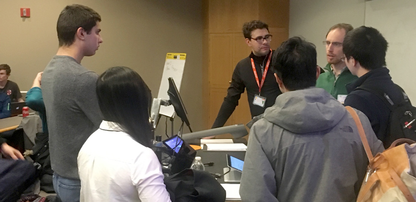 Attendees ask questions following Adam Miller's talk.